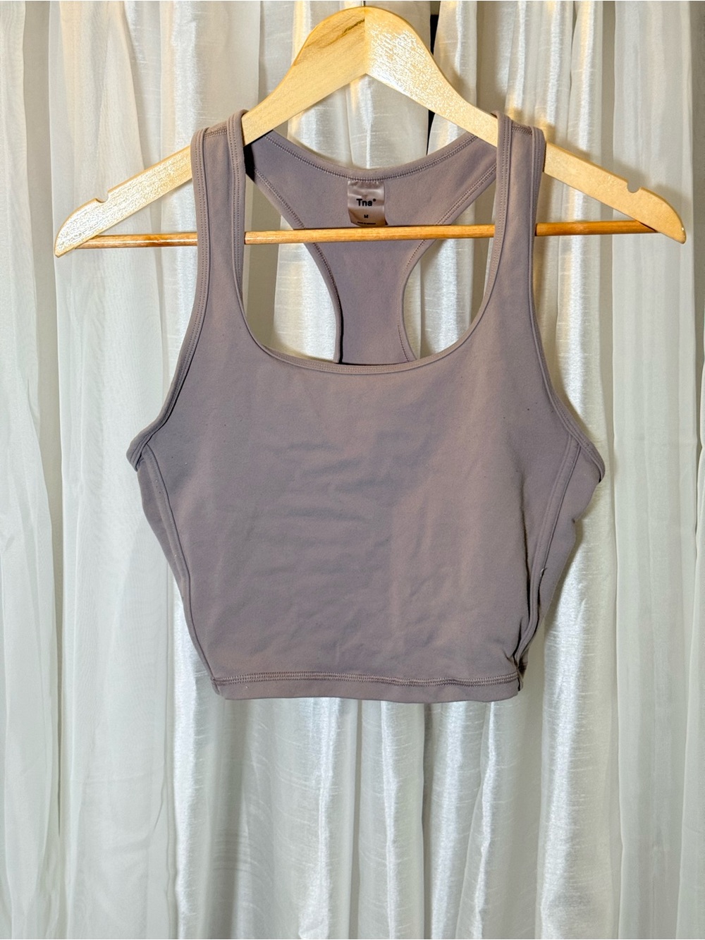 TNA Dusty Mauve Racerback Crop Sports Bra
